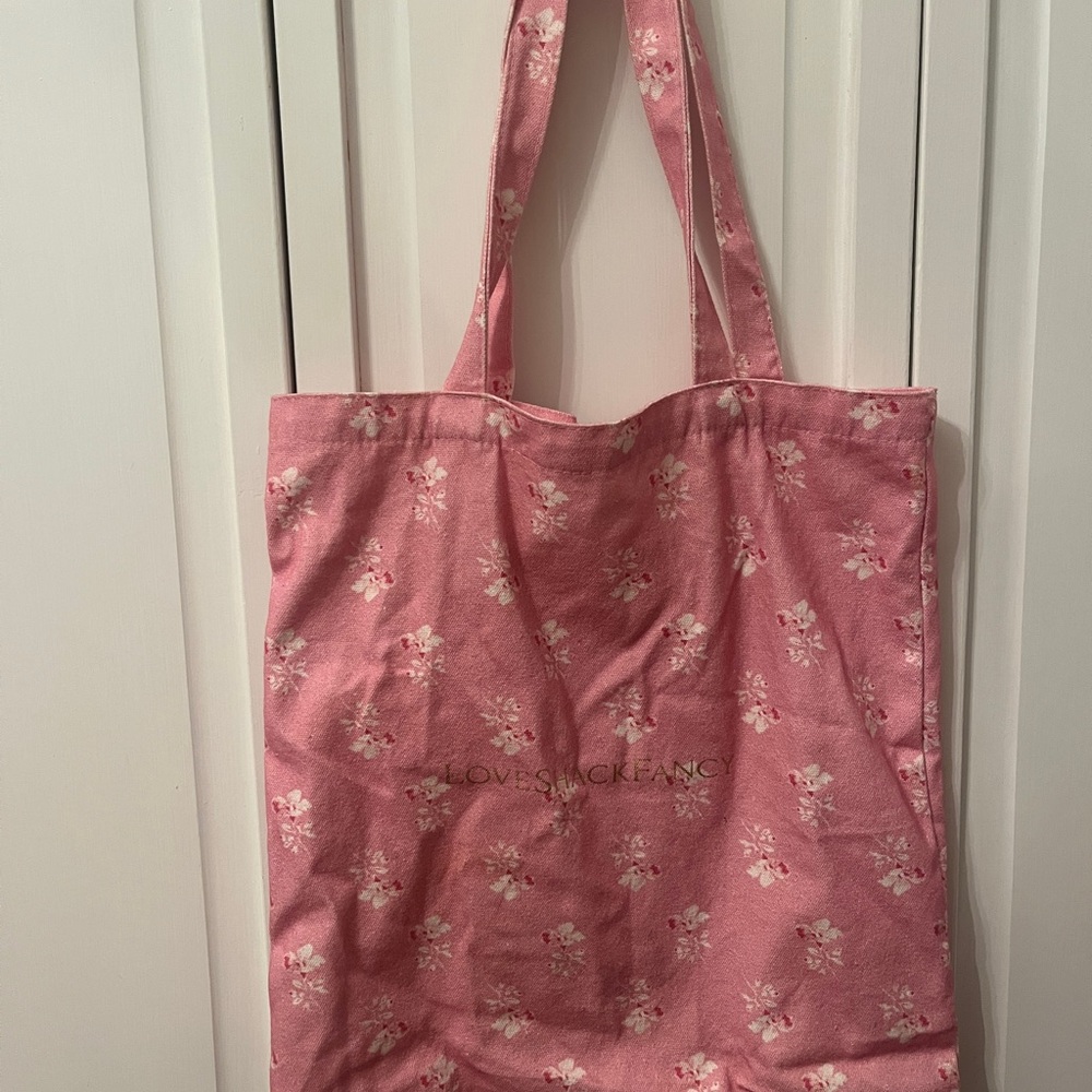 LoveShackFancy Pink Floral Tote Bag